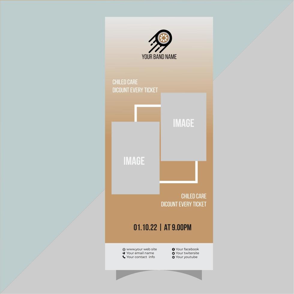 Rollup banner stand banner vector