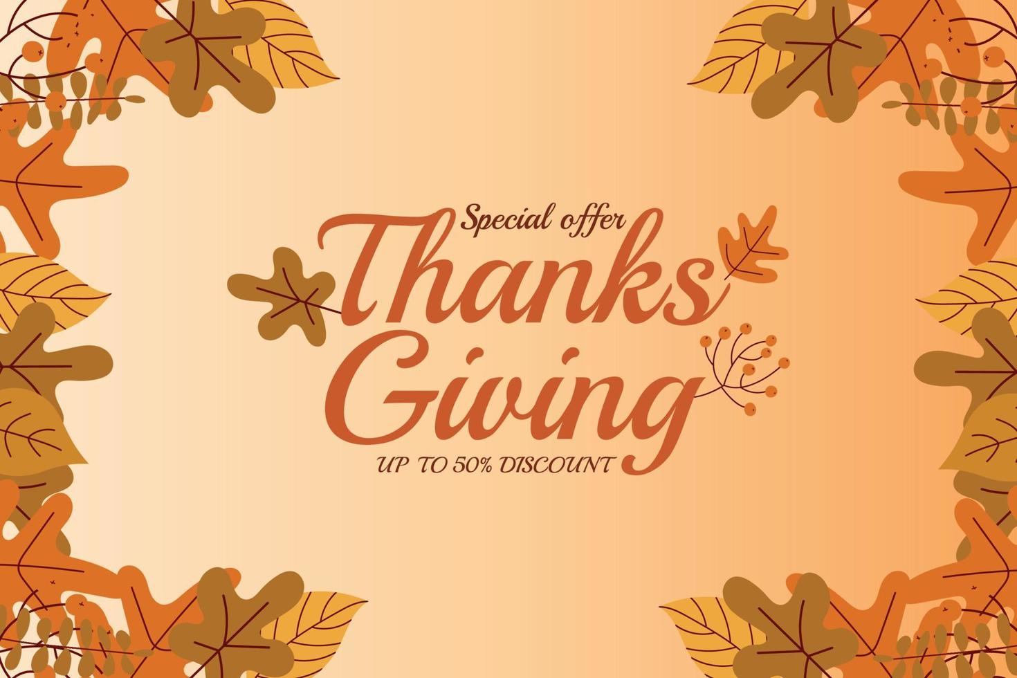 Thanksgiving special offer  Background with leaves vector