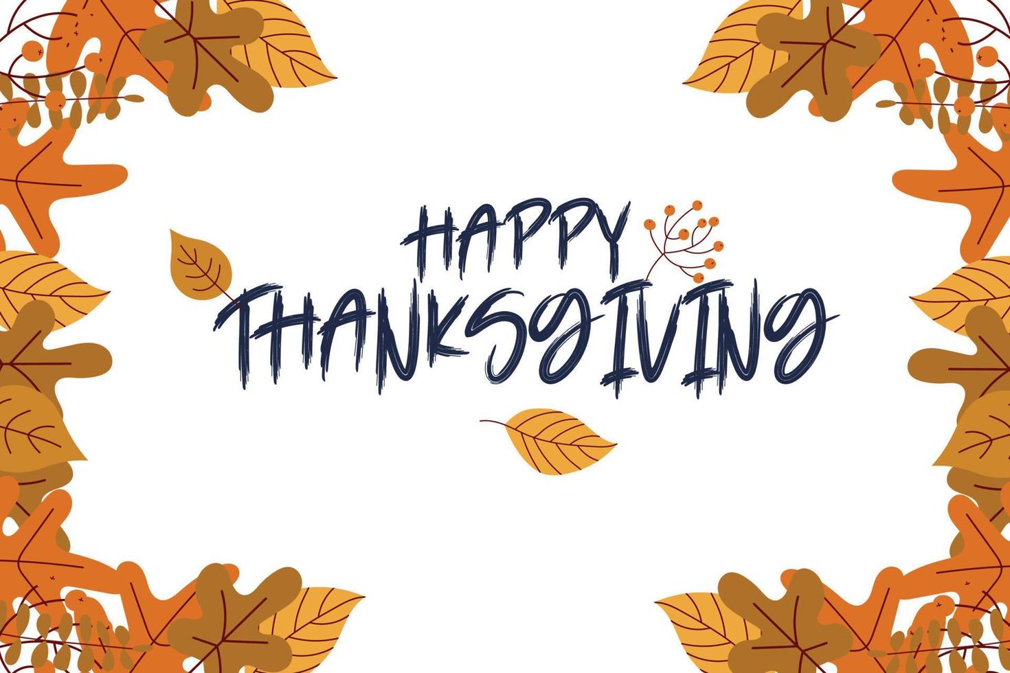 Happy Thanksgiving with leaves Background vector