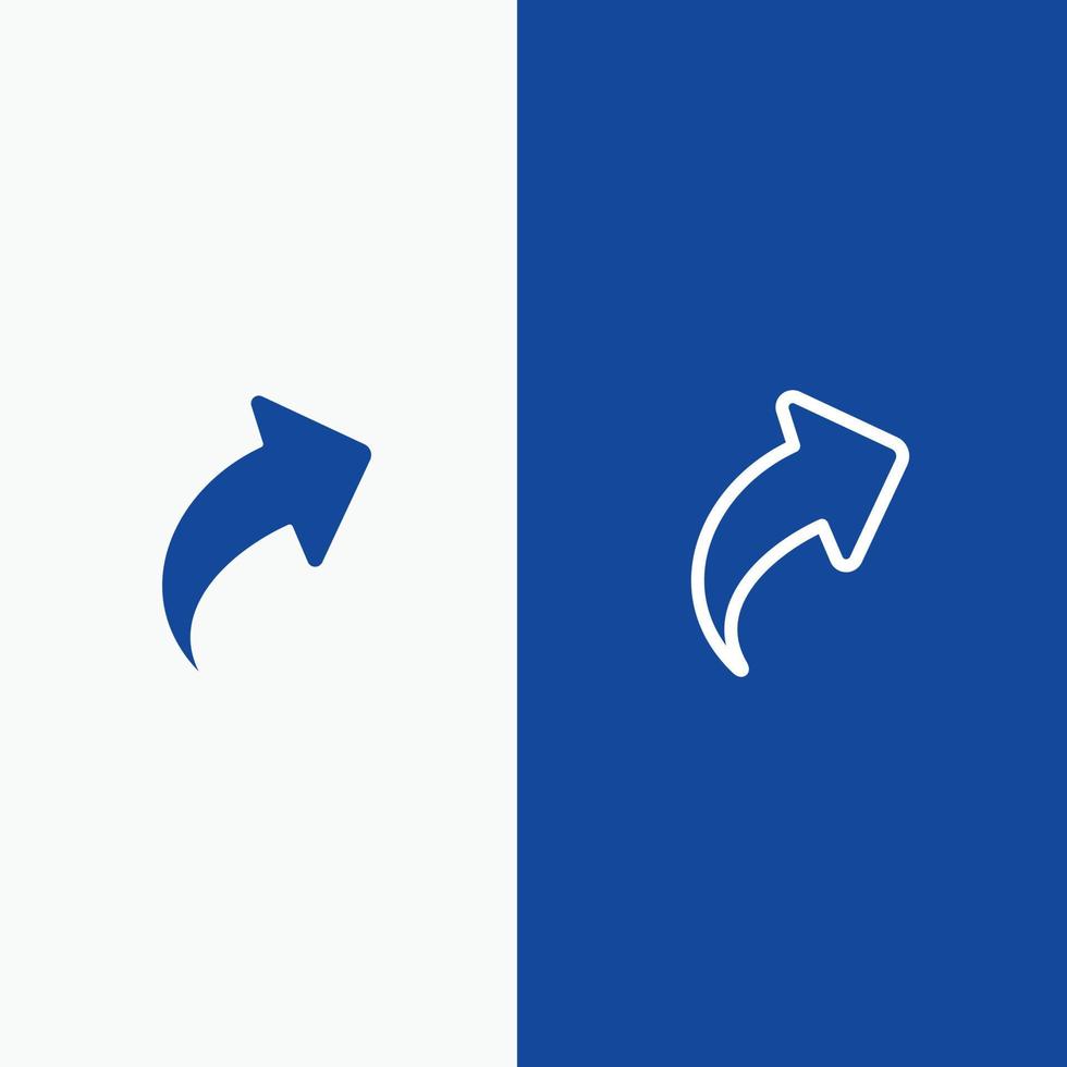 Arrow Up Direction Right Line and Glyph Solid icon Blue banner Line and Glyph Solid icon Blue banner vector