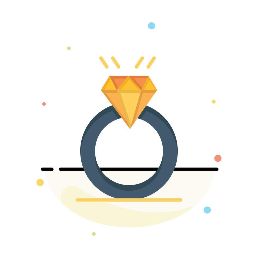 Ring Diamond Proposal Marriage Love Abstract Flat Color Icon Template vector