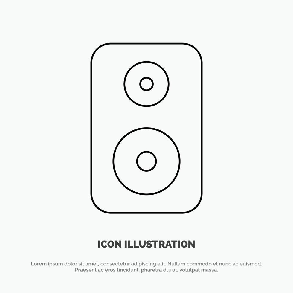 Speaker Woofer Laud Line Icon Vector