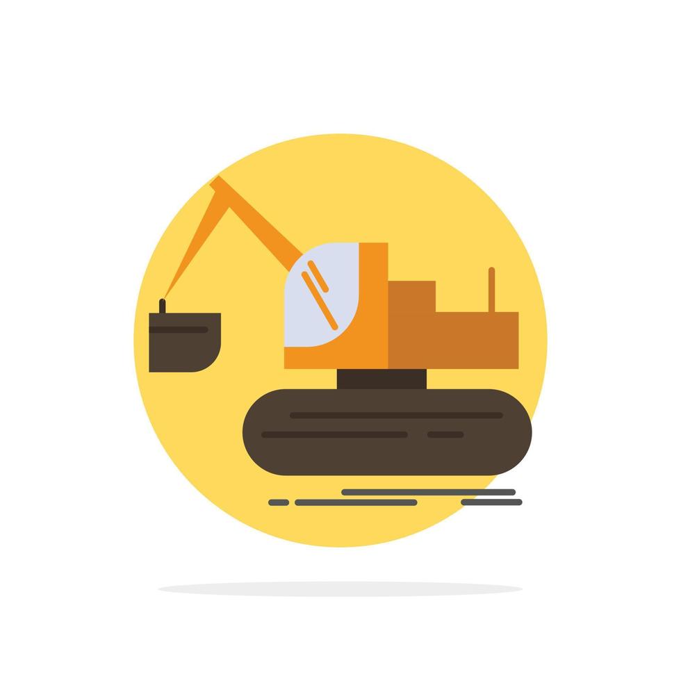 Crane Construction Lift Truck Abstract Circle Background Flat color Icon vector