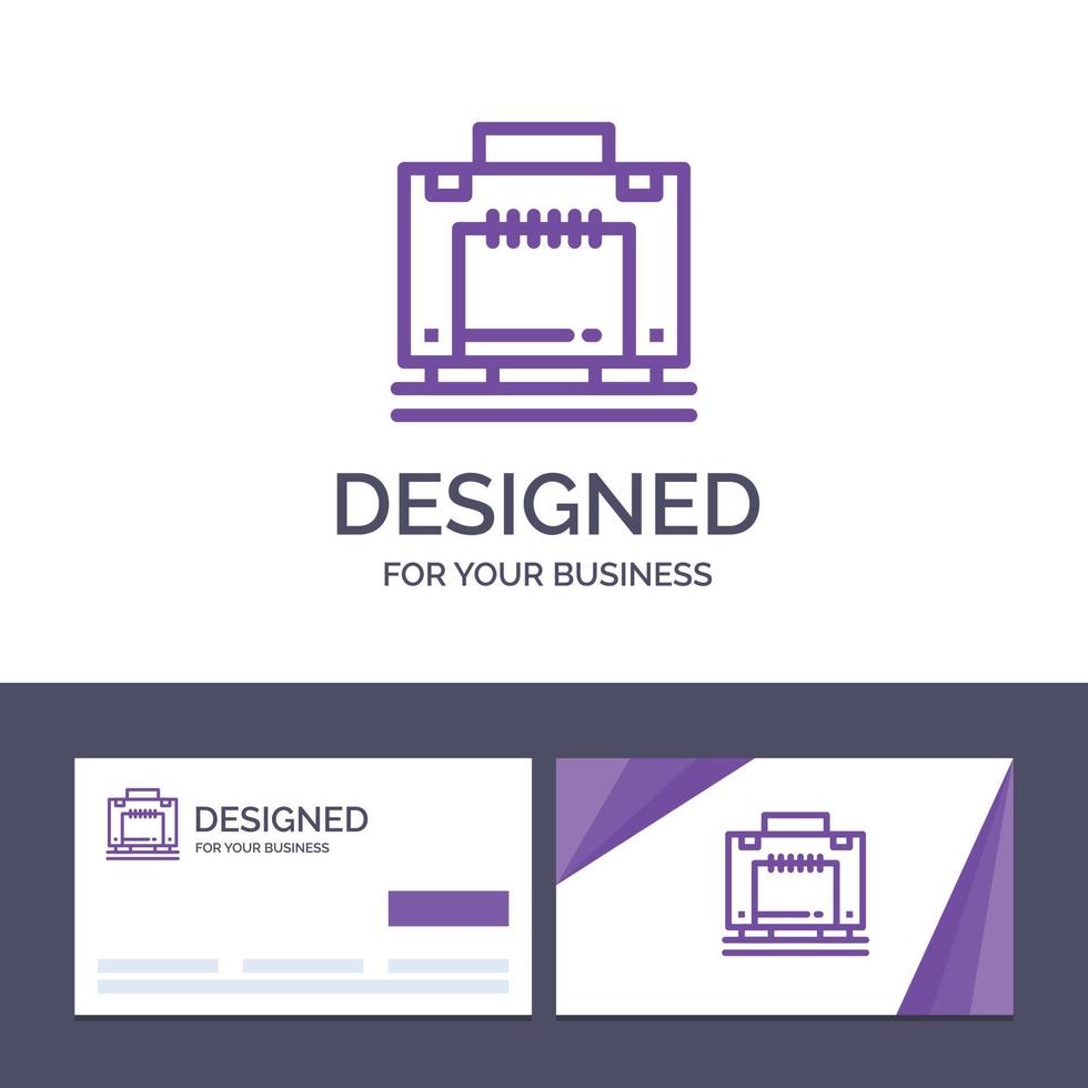 Creative Business Card and Logo template Hotel Bag Suitcase Luggage Vector Illustration