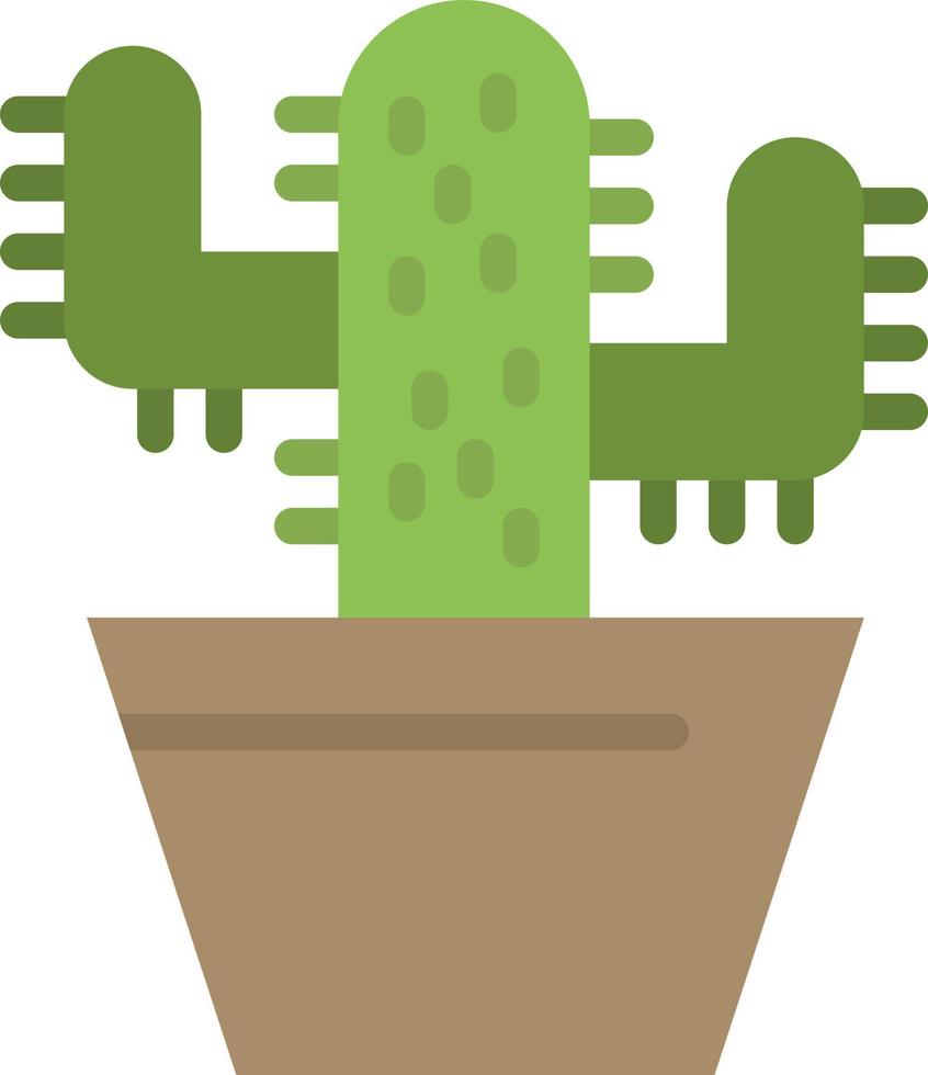 cactus naturaleza olla primavera plano color icono vector icono banner plantilla