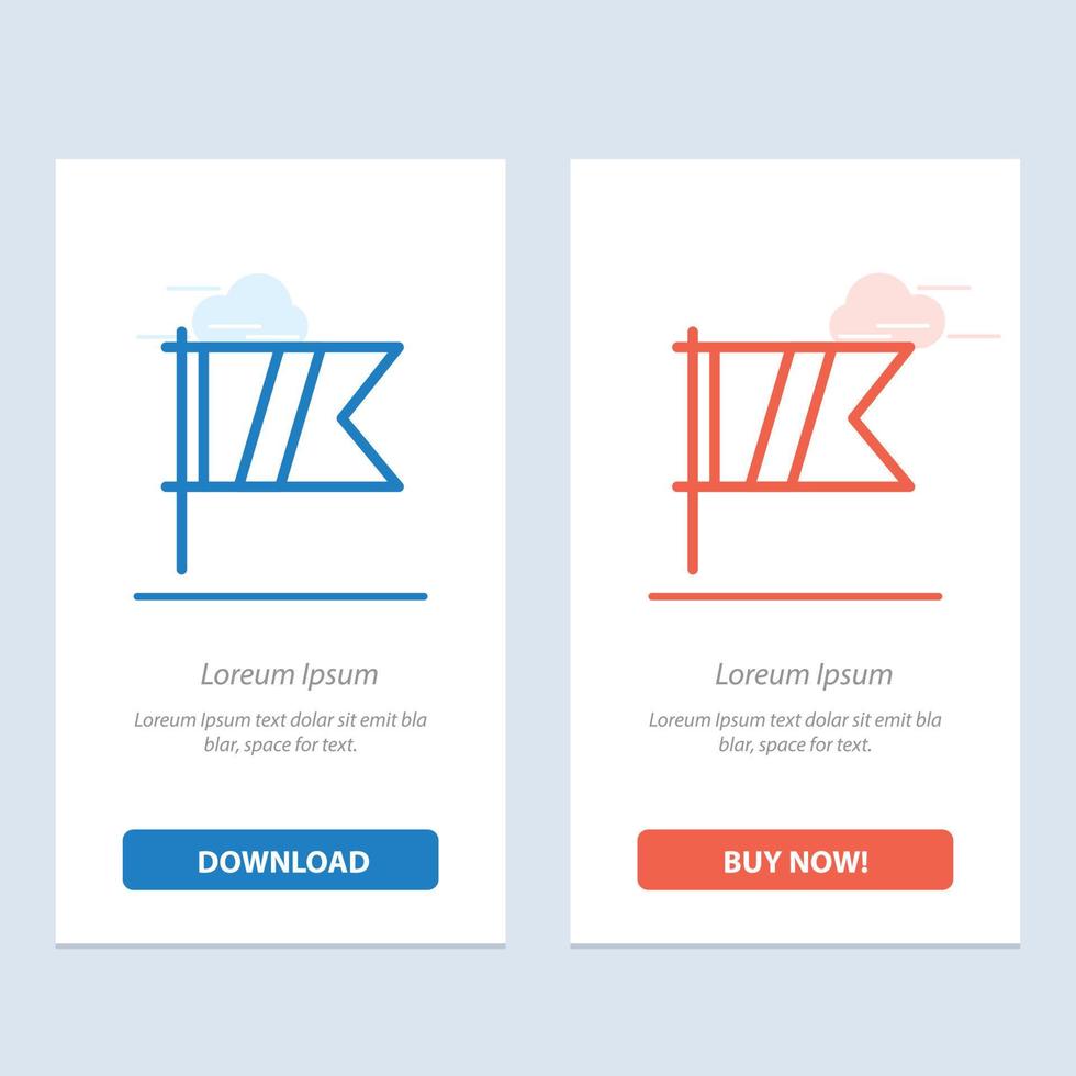 Golf Sign Sport Flag  Blue and Red Download and Buy Now web Widget Card Template vector