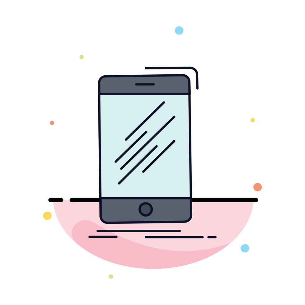 Device mobile phone smartphone telephone Flat Color Icon Vector