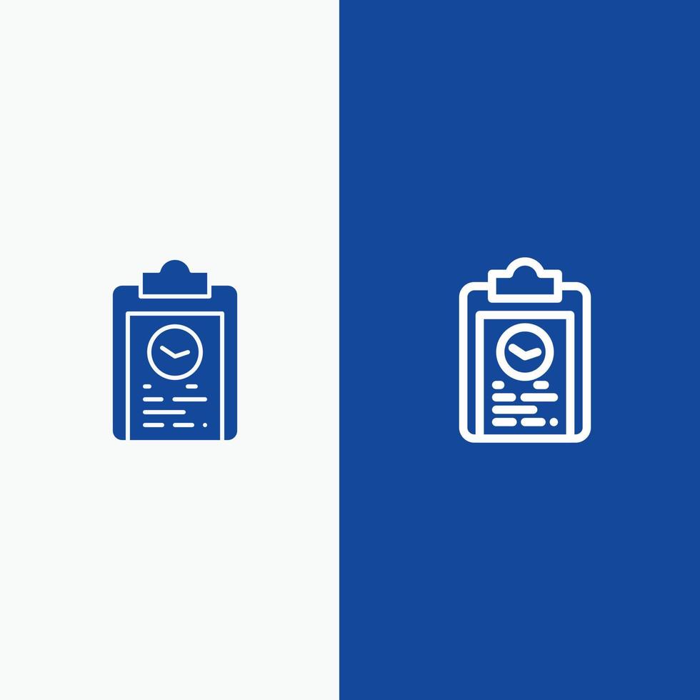 Clipboard Coach Plan Progress Training Line and Glyph Solid icon Blue banner Line and Glyph Solid ic vector