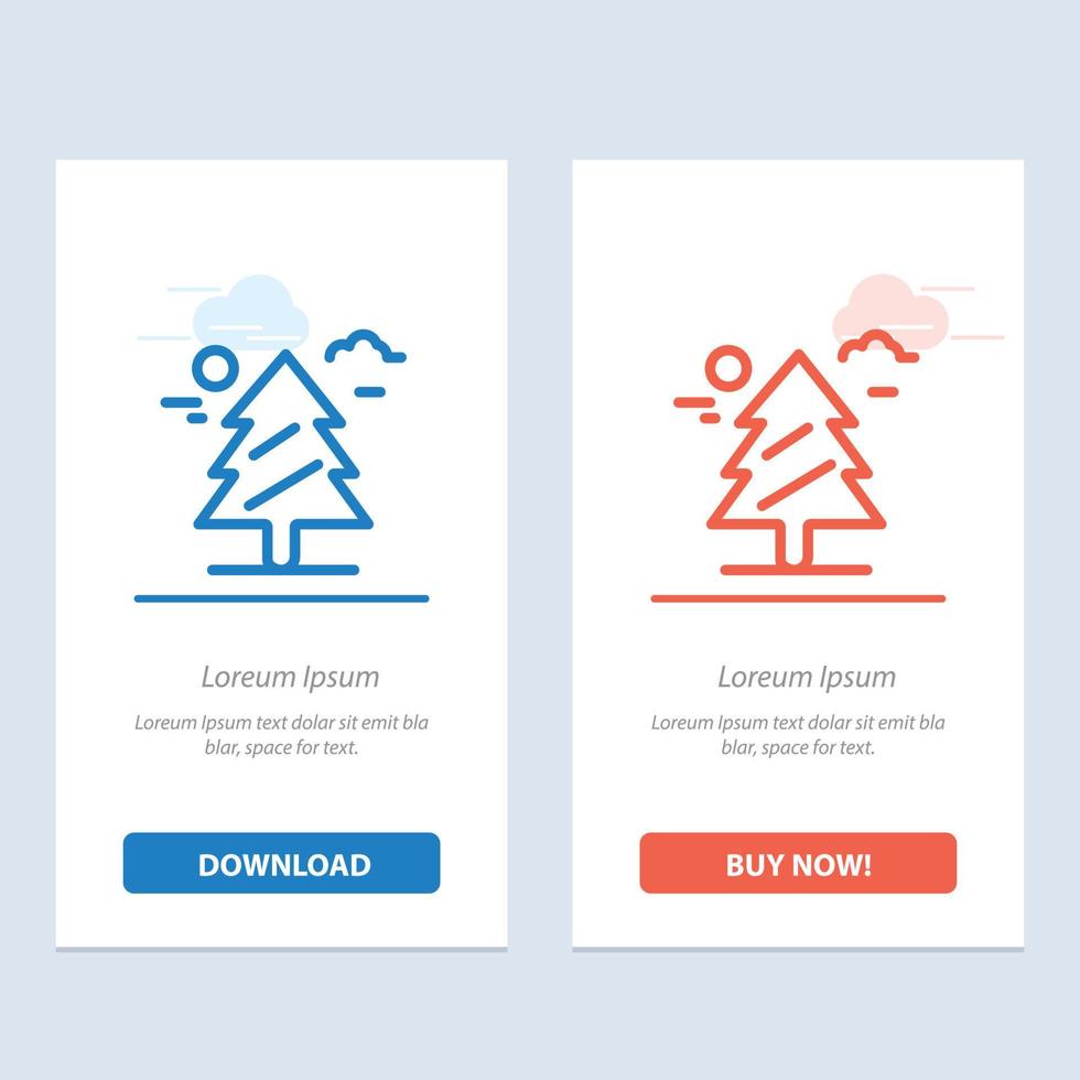 Forest Tree Weald Canada  Blue and Red Download and Buy Now web Widget Card Template vector