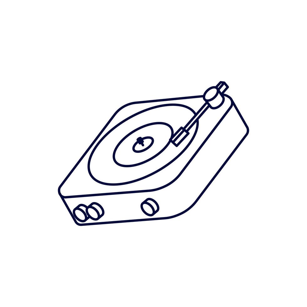 DJ Turntable music player cartoon vector illustration