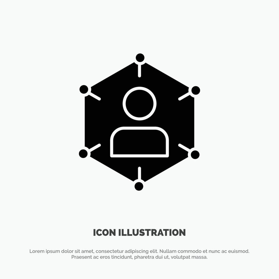 Connection Communication Network People Personal Social User solid Glyph Icon vector