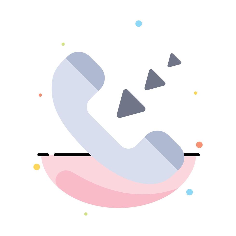 Call Communication Incoming Phone Abstract Flat Color Icon Template vector