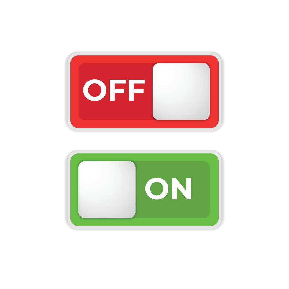 Off red and on green button switch vector design