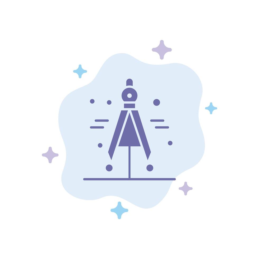 Compass Divider Science Blue Icon on Abstract Cloud Background vector