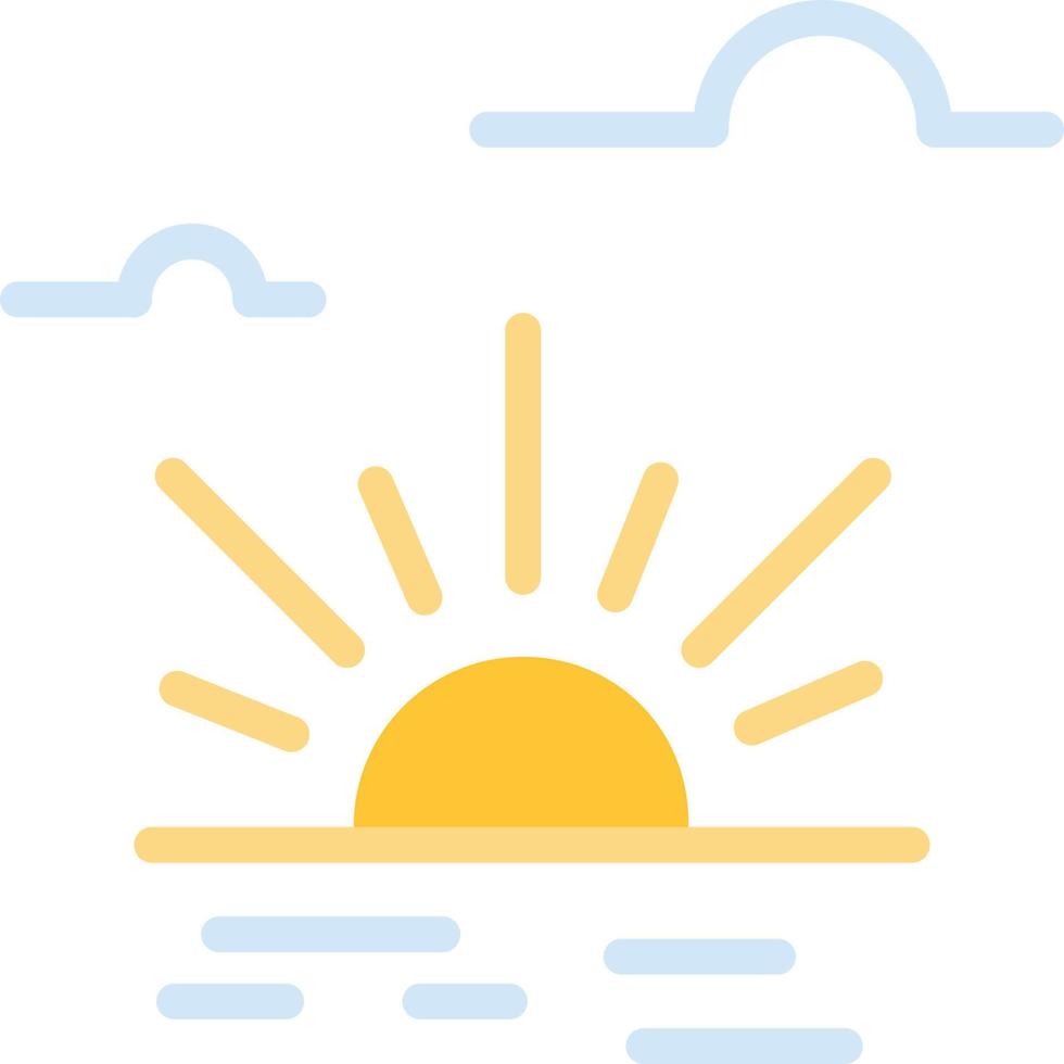 Sun Brightness Light Spring  Flat Color Icon Vector icon banner Template