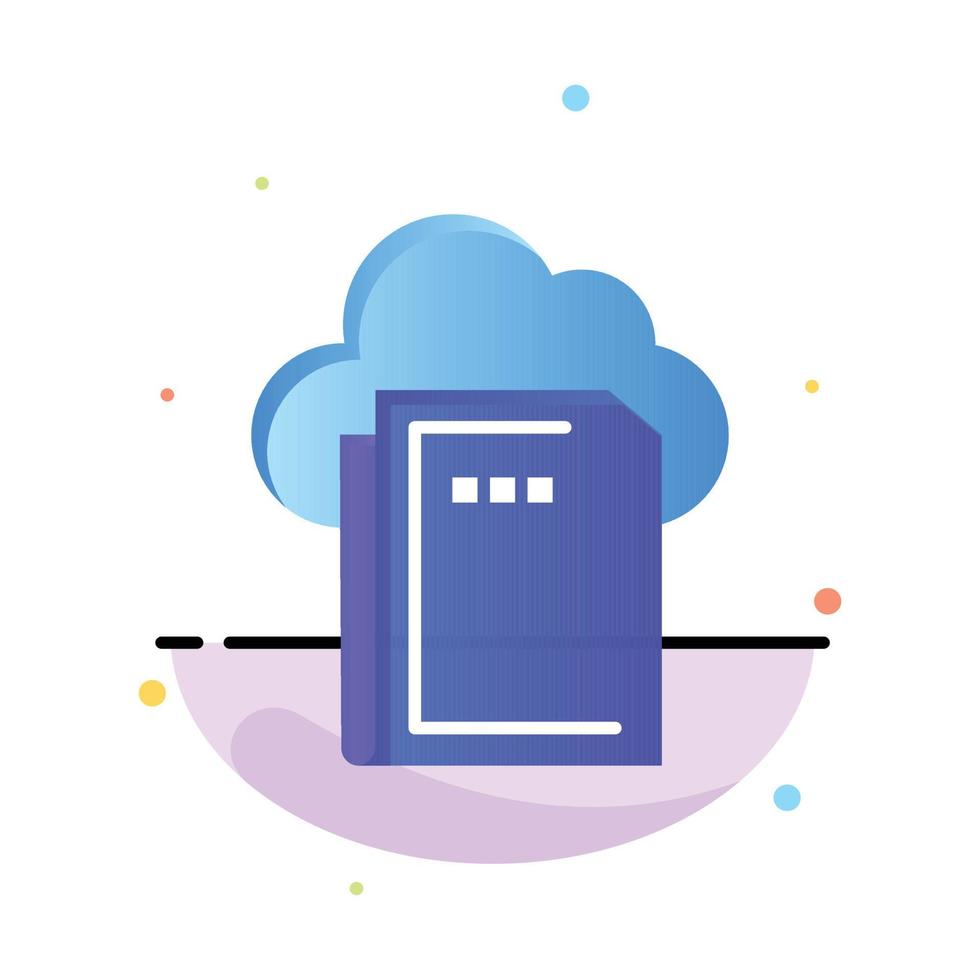 Cloud File Data Computing Abstract Flat Color Icon Template vector