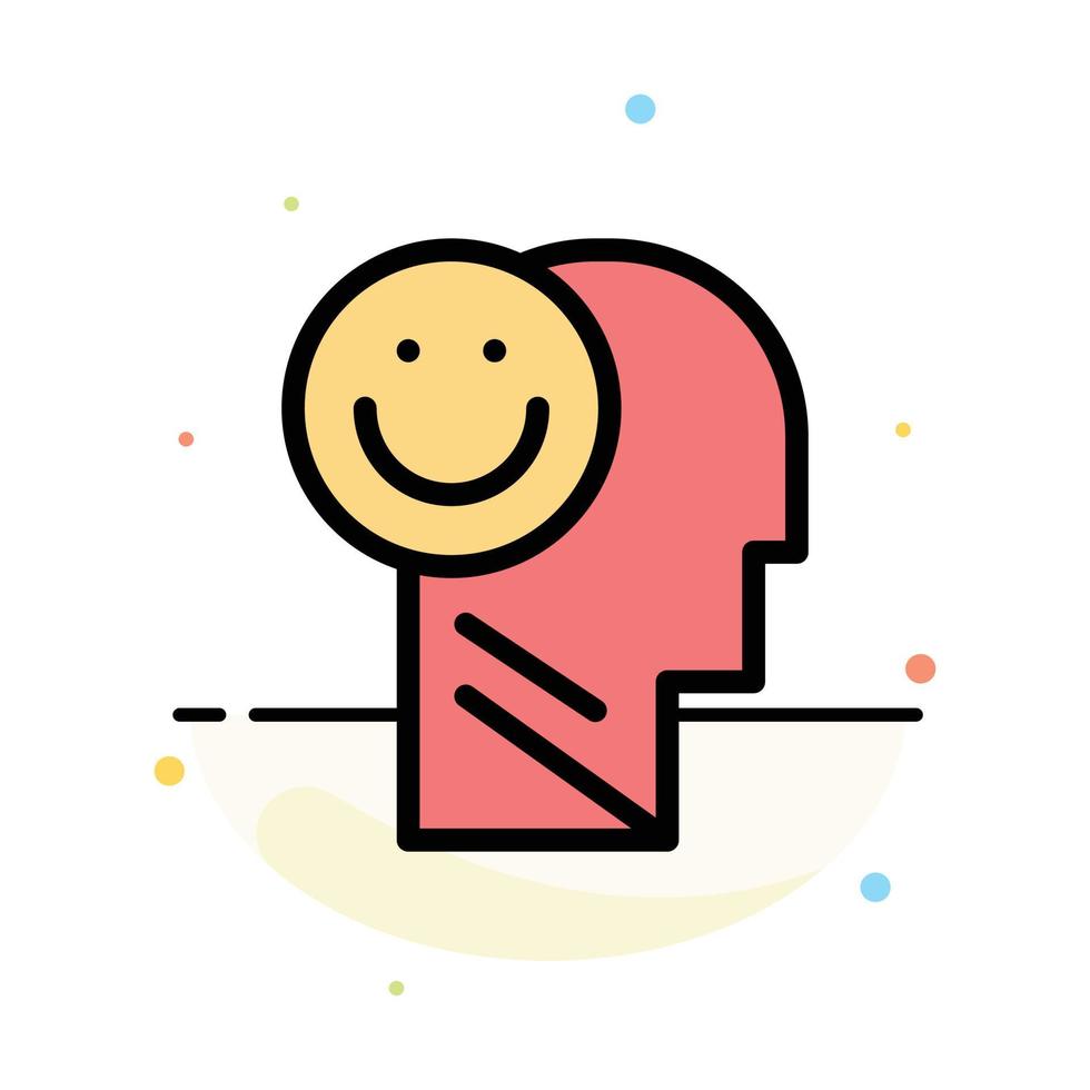 Happiness Happy Human Life Optimism Abstract Flat Color Icon Template vector
