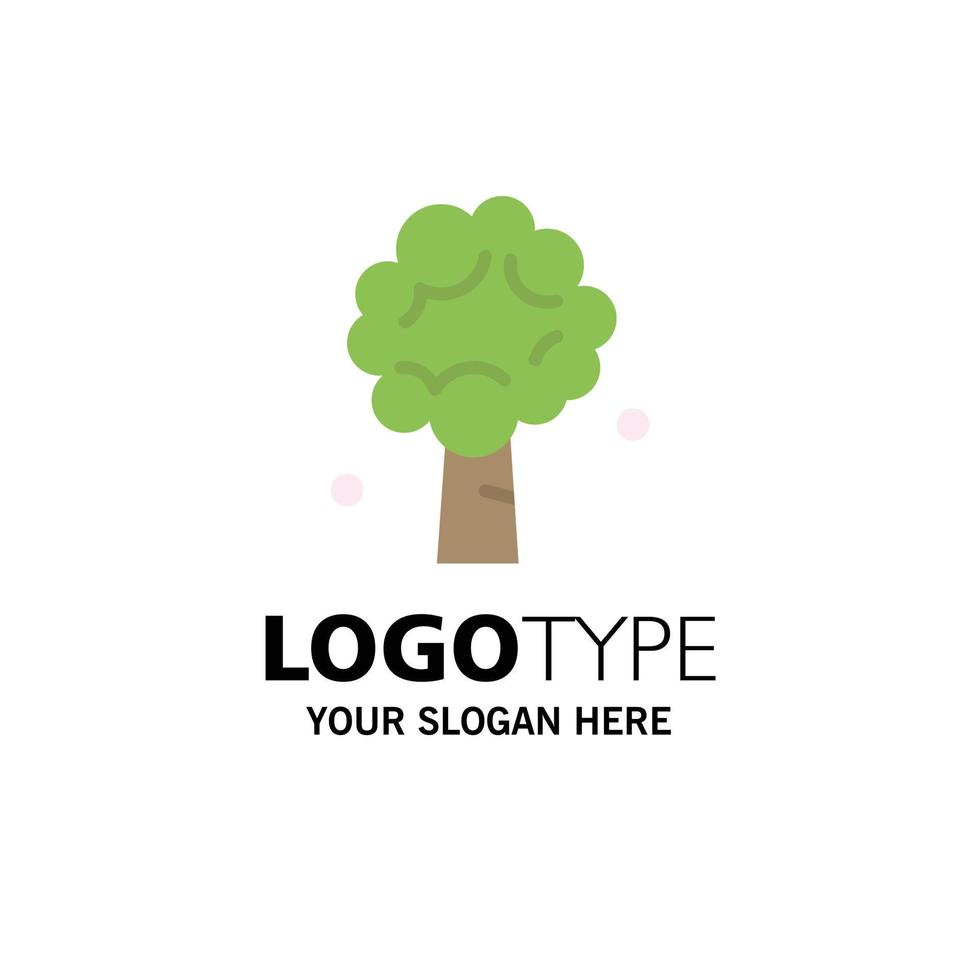 Tree Apple Apple Tree Nature Spring Business Logo Template Flat Color vector