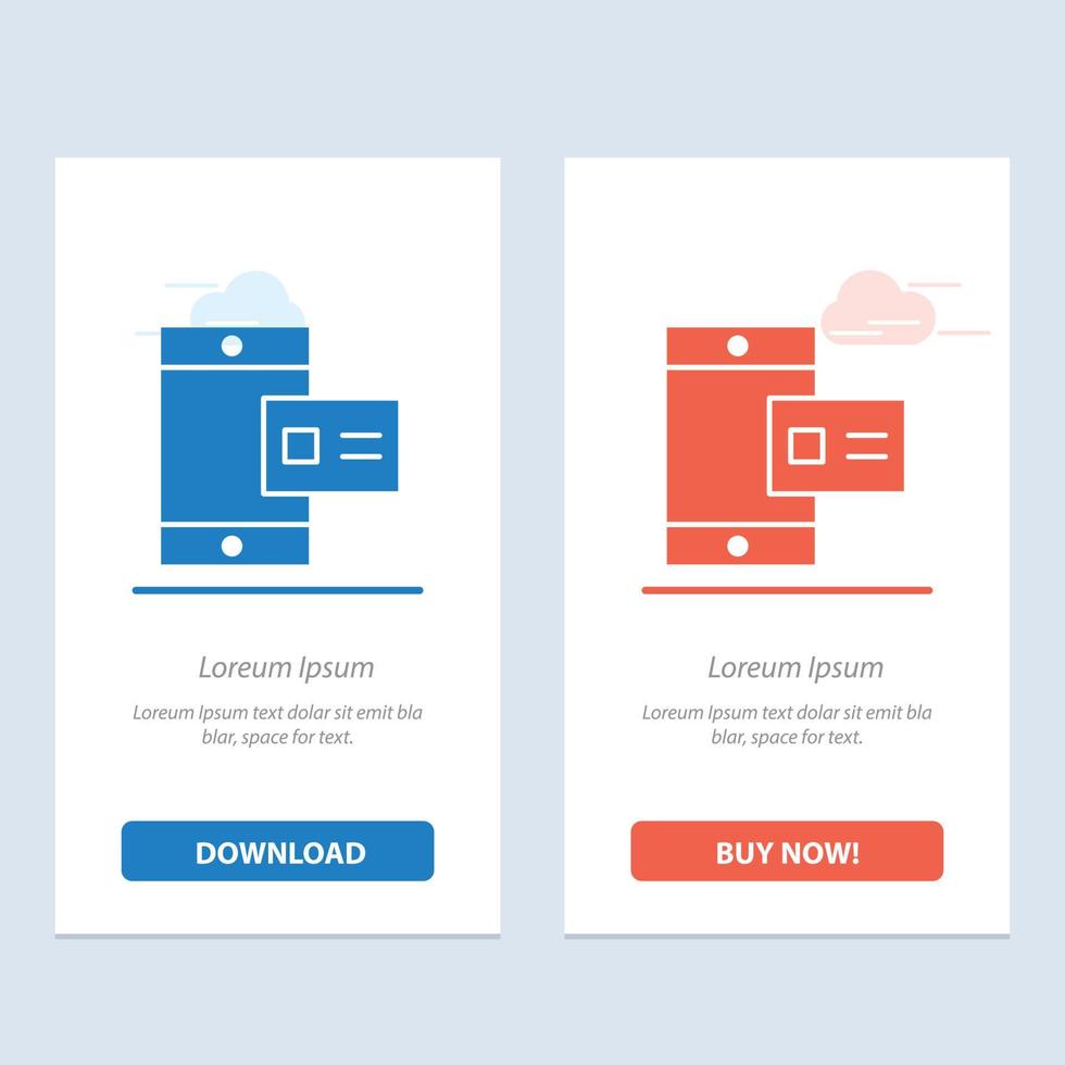 Mobile Online Chalk Profile  Blue and Red Download and Buy Now web Widget Card Template vector