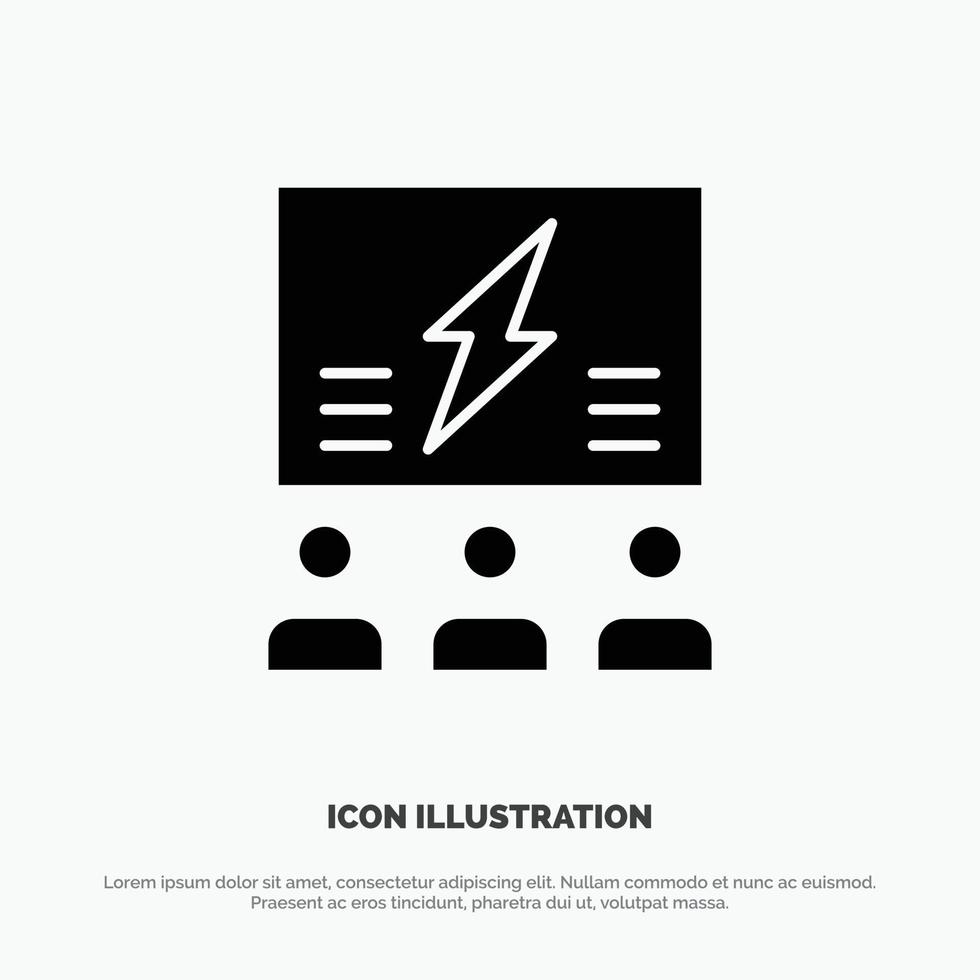 Brainstorming Group Idea Solution Team Think Thinking solid Glyph Icon vector