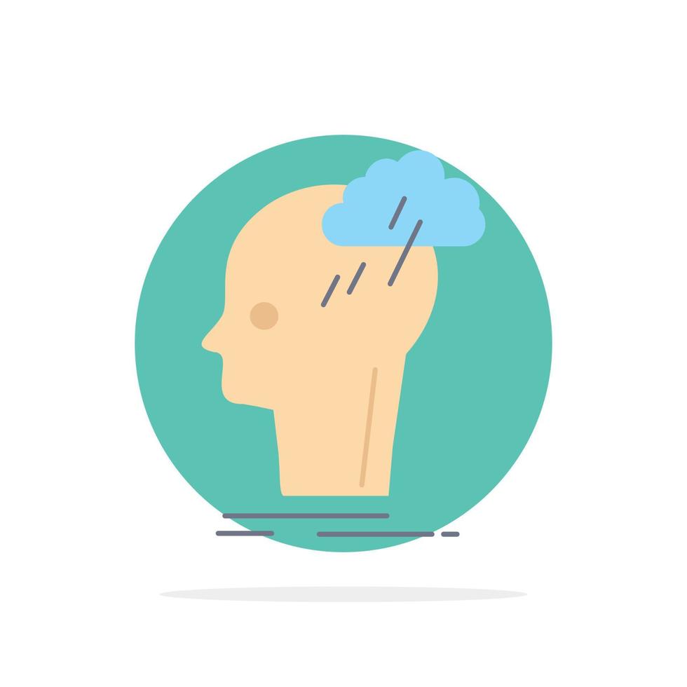 Brainstorm creative head idea thinking Flat Color Icon Vector