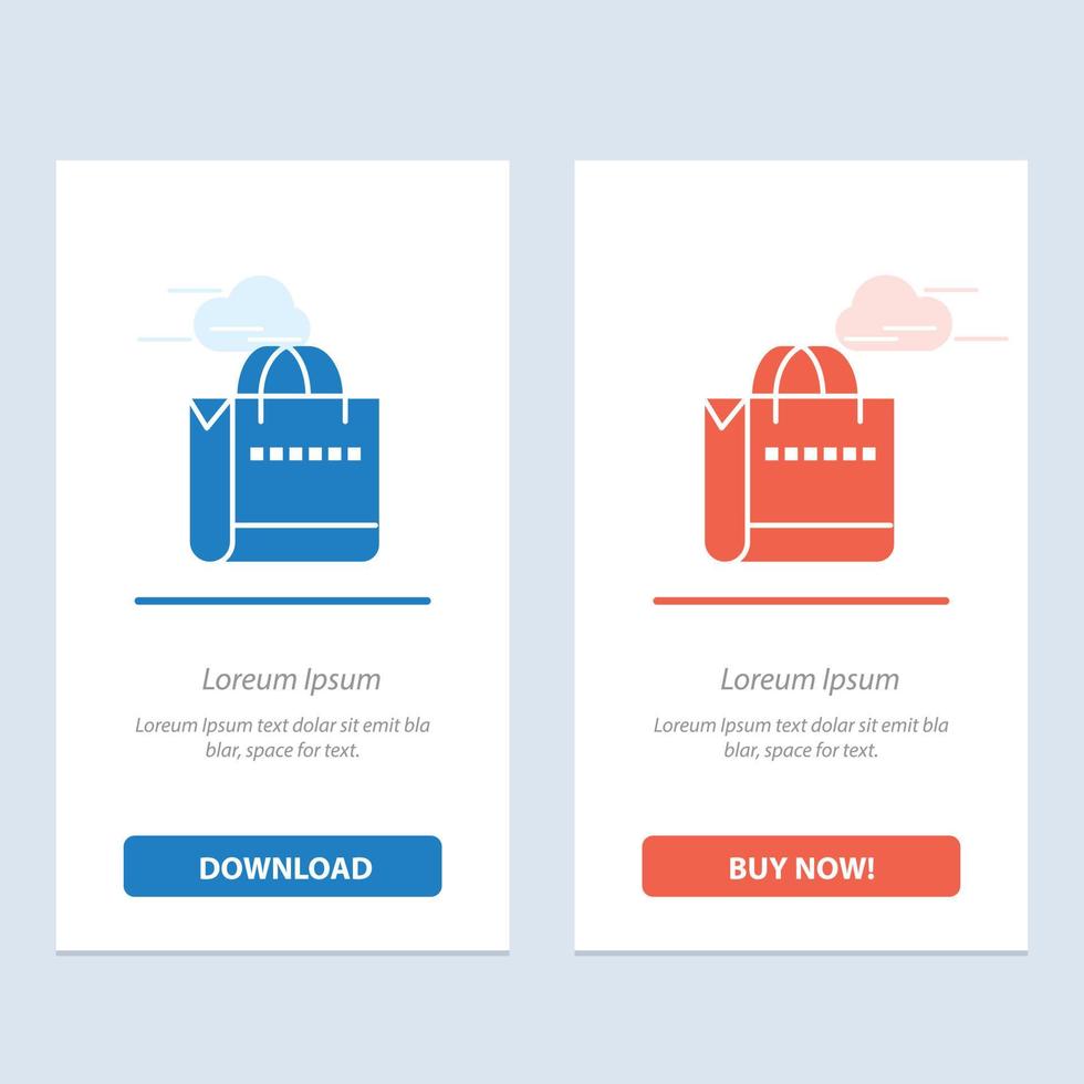 Bag Handbag Shopping Shop  Blue and Red Download and Buy Now web Widget Card Template vector