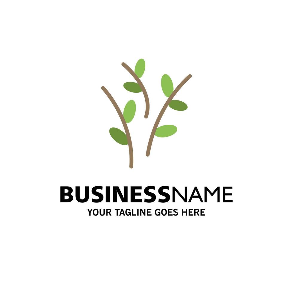 Buds Catkin Easter Nature Business Logo Template Flat Color vector