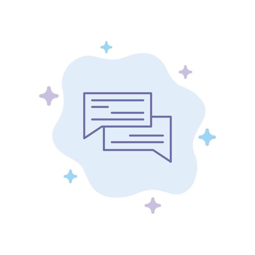 burbuja de chat burbujas comunicación conversación discurso social icono azul sobre fondo de nube abstracta vector