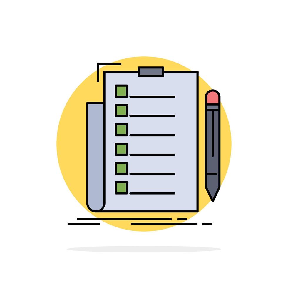 expertise checklist check list document Flat Color Icon Vector