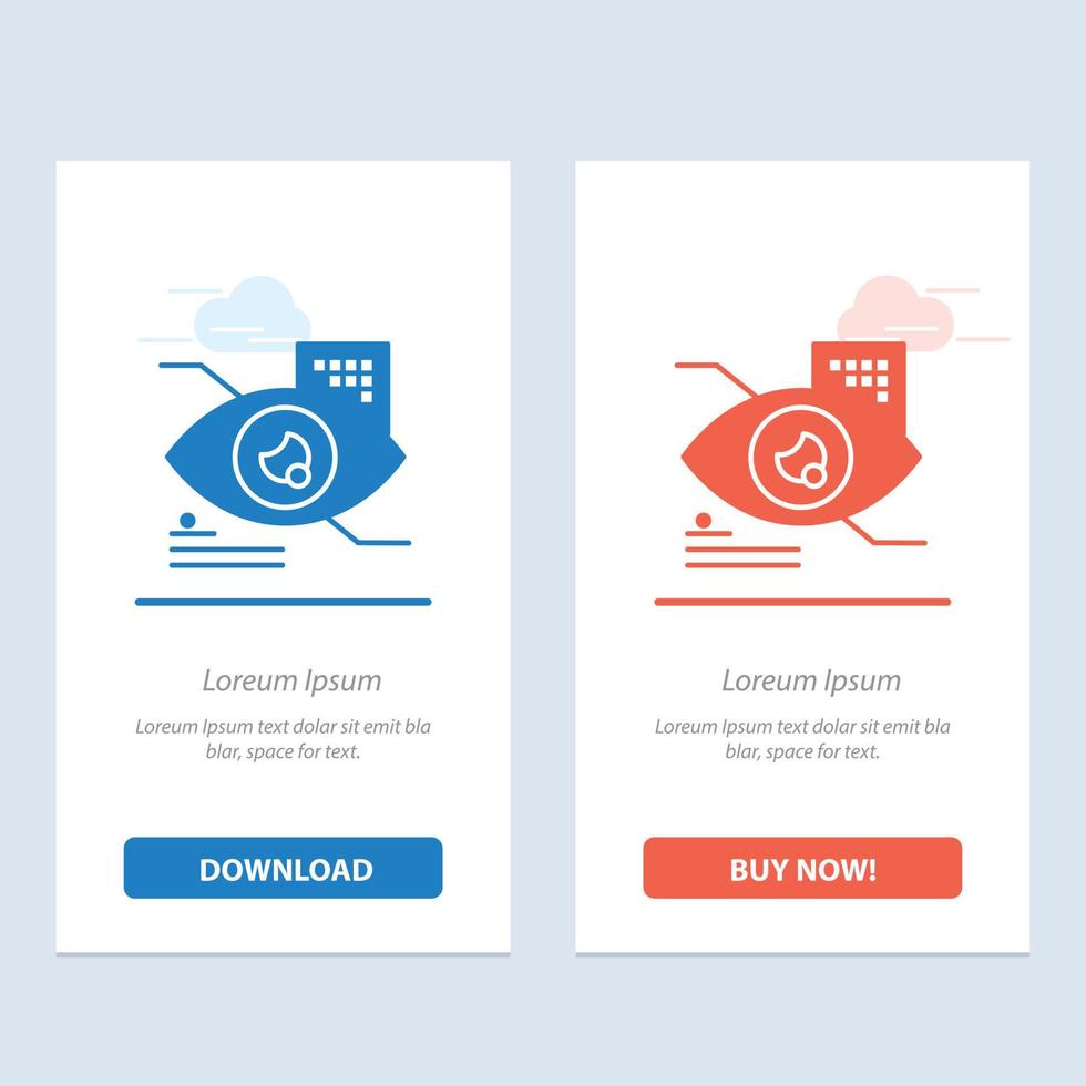 Eye Tap Eye tap Technology  Blue and Red Download and Buy Now web Widget Card Template vector