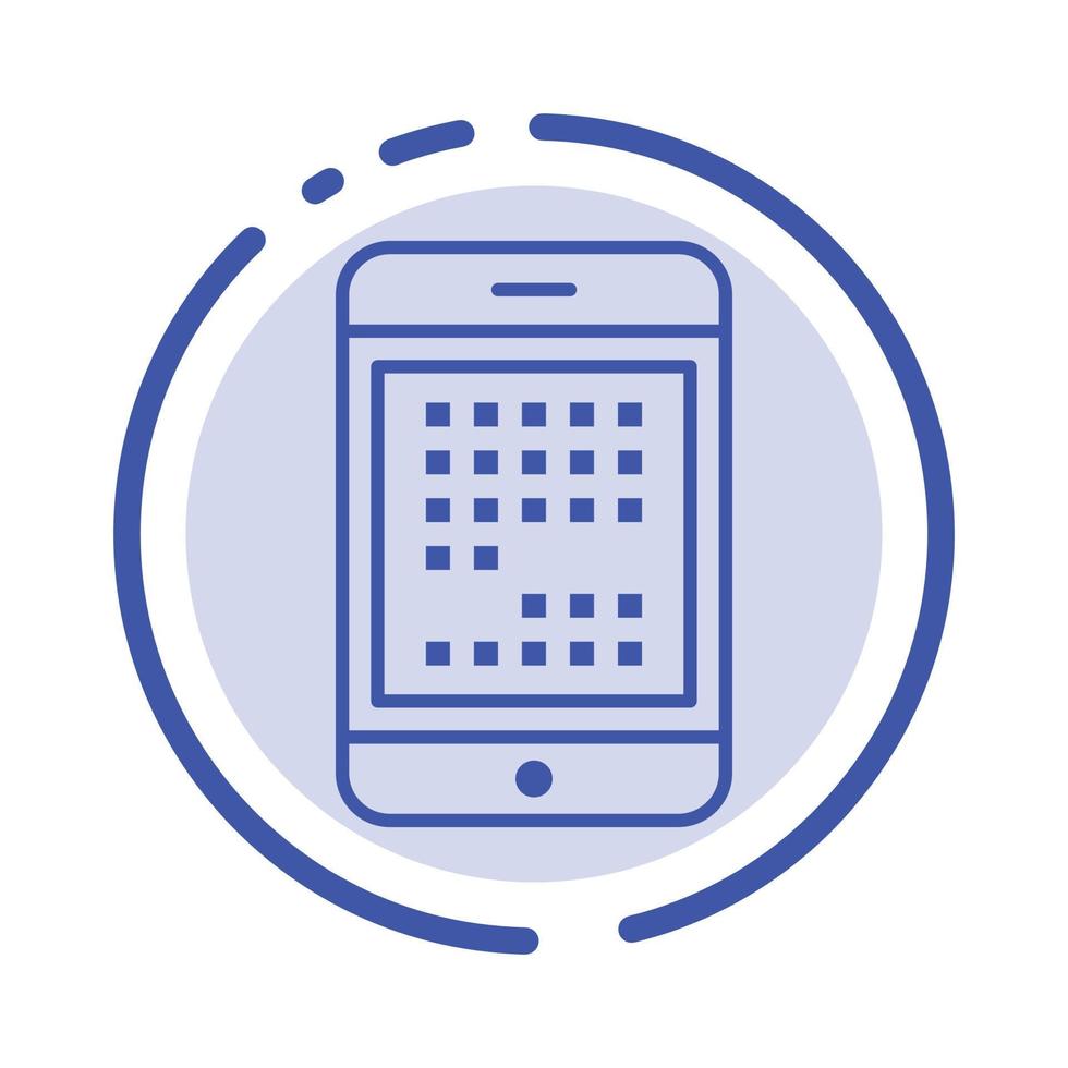 Phone Computer Device Digital Ipad Mobile Blue Dotted Line Line Icon vector