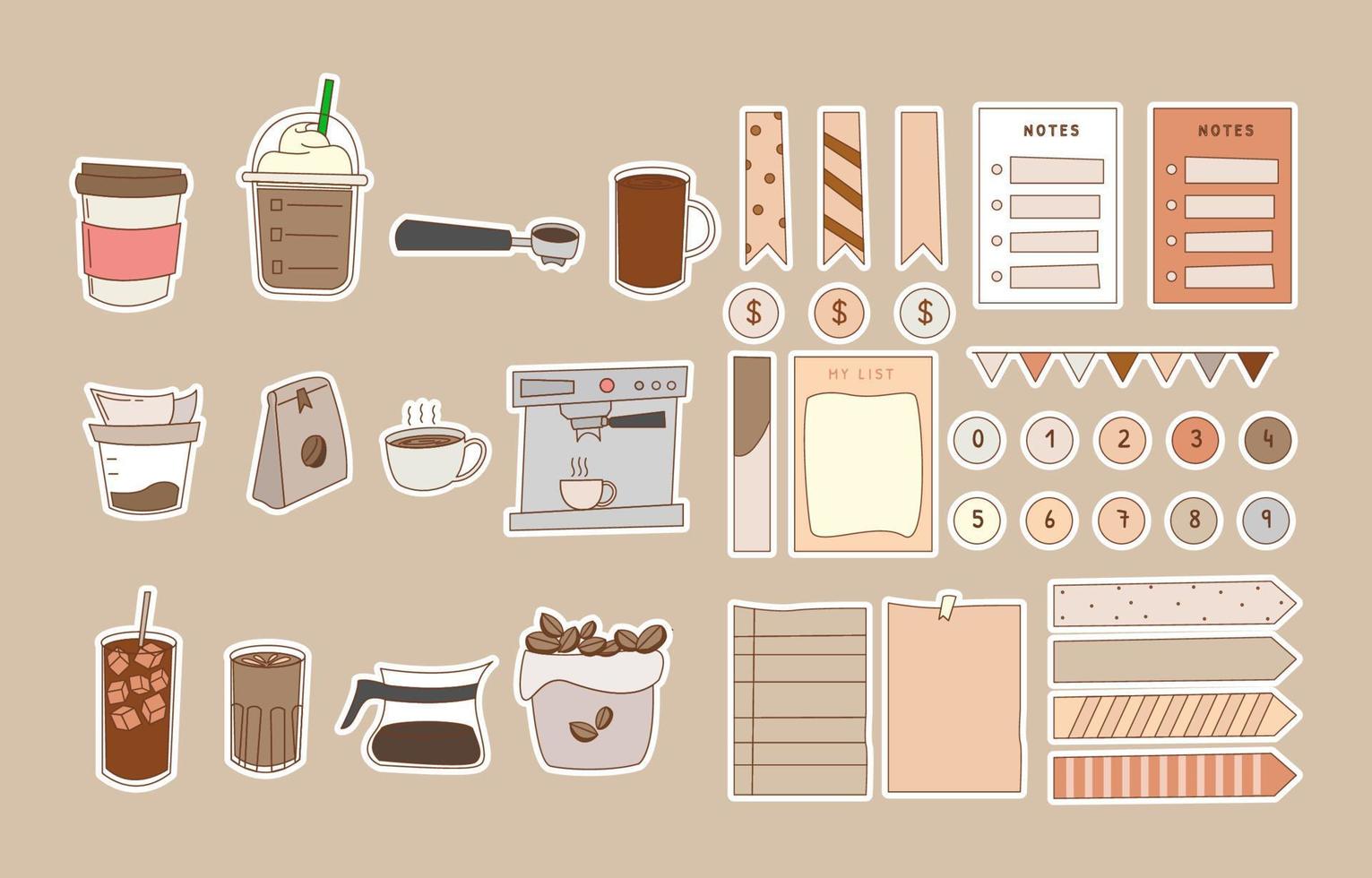 Coffee Doodle Template vector