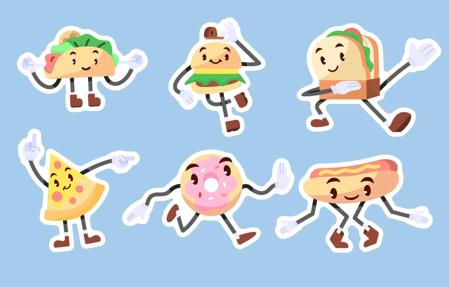 Kawaii Fast Food Dancing vector