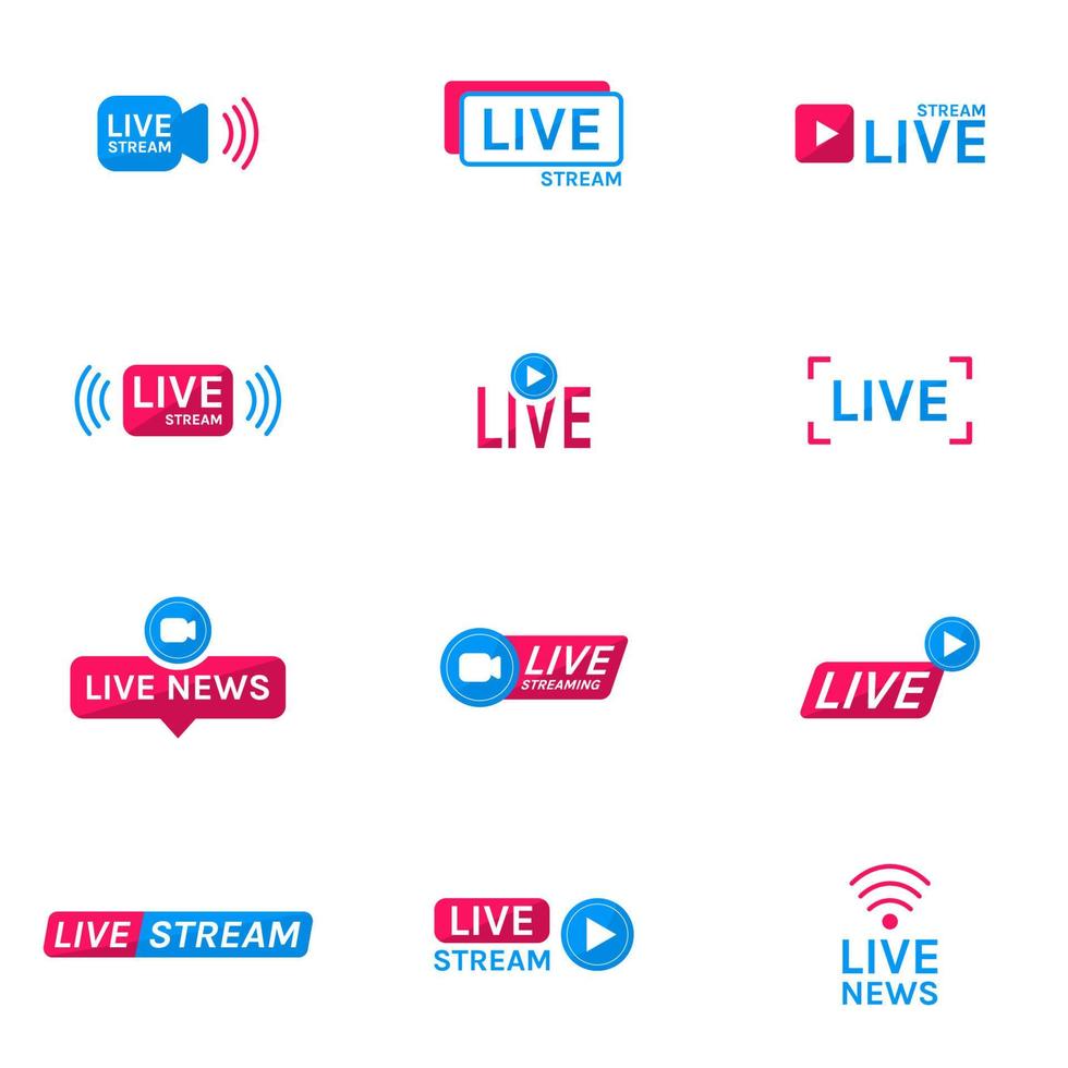 Live Stream Badges vector