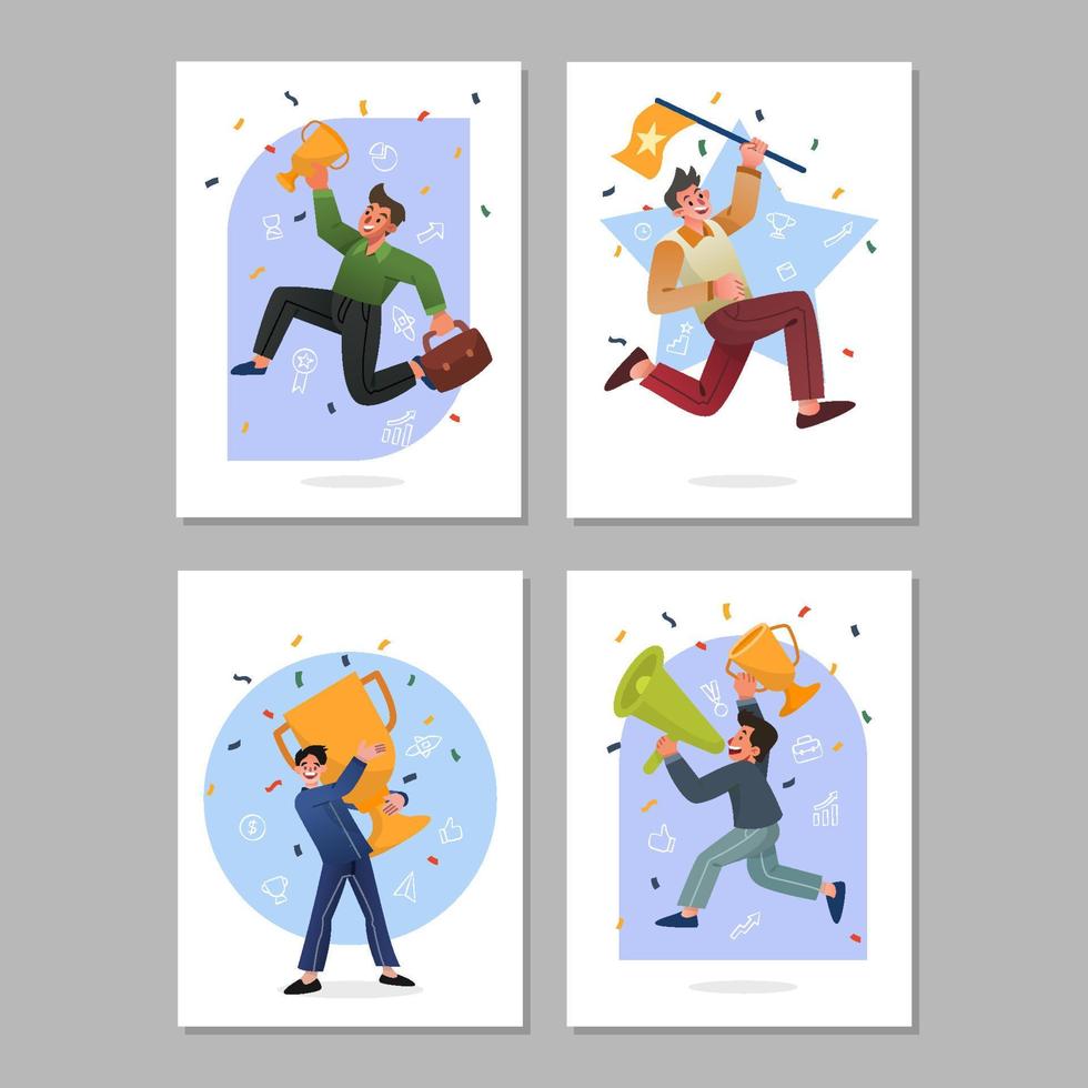 An Employee Achieves Promotion Social Media Post vector