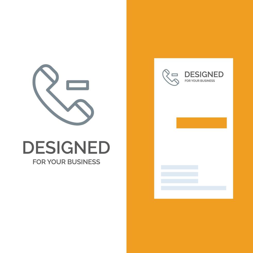 Call Contact Delete Grey Logo Design and Business Card Template vector