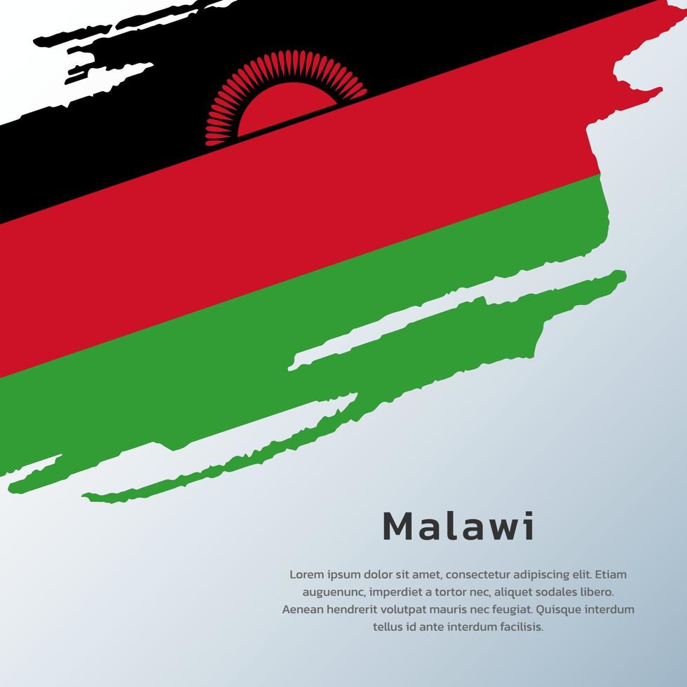 ilustración de la plantilla de la bandera de malawi vector