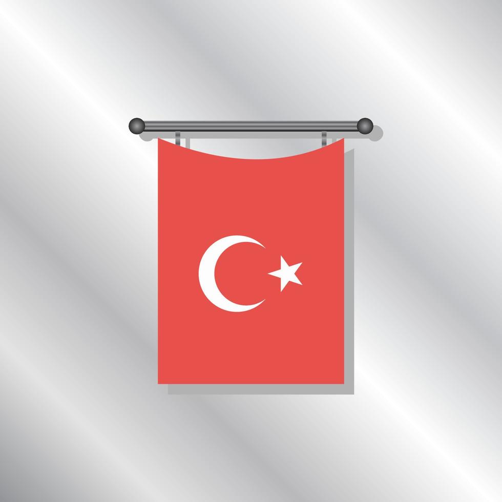 ilustración de plantilla de bandera de turquía vector