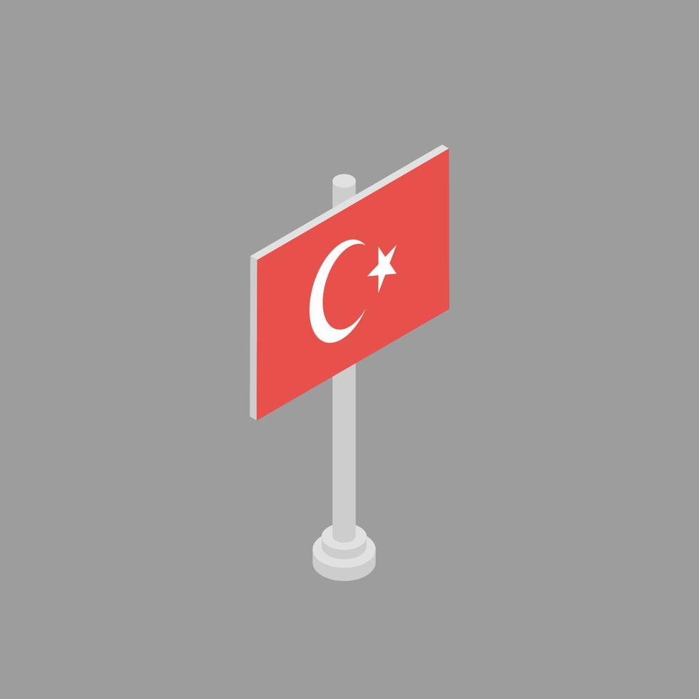 ilustración de plantilla de bandera de turquía vector