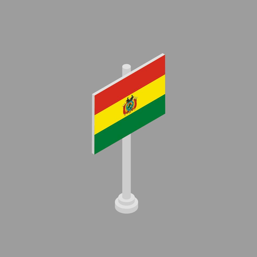 ilustración de la plantilla de la bandera de bolivia vector