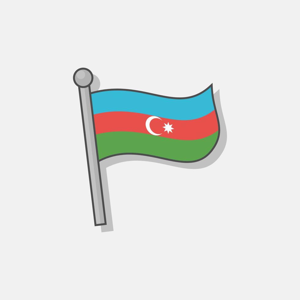 Illustration of Azerbaijan flag Template vector