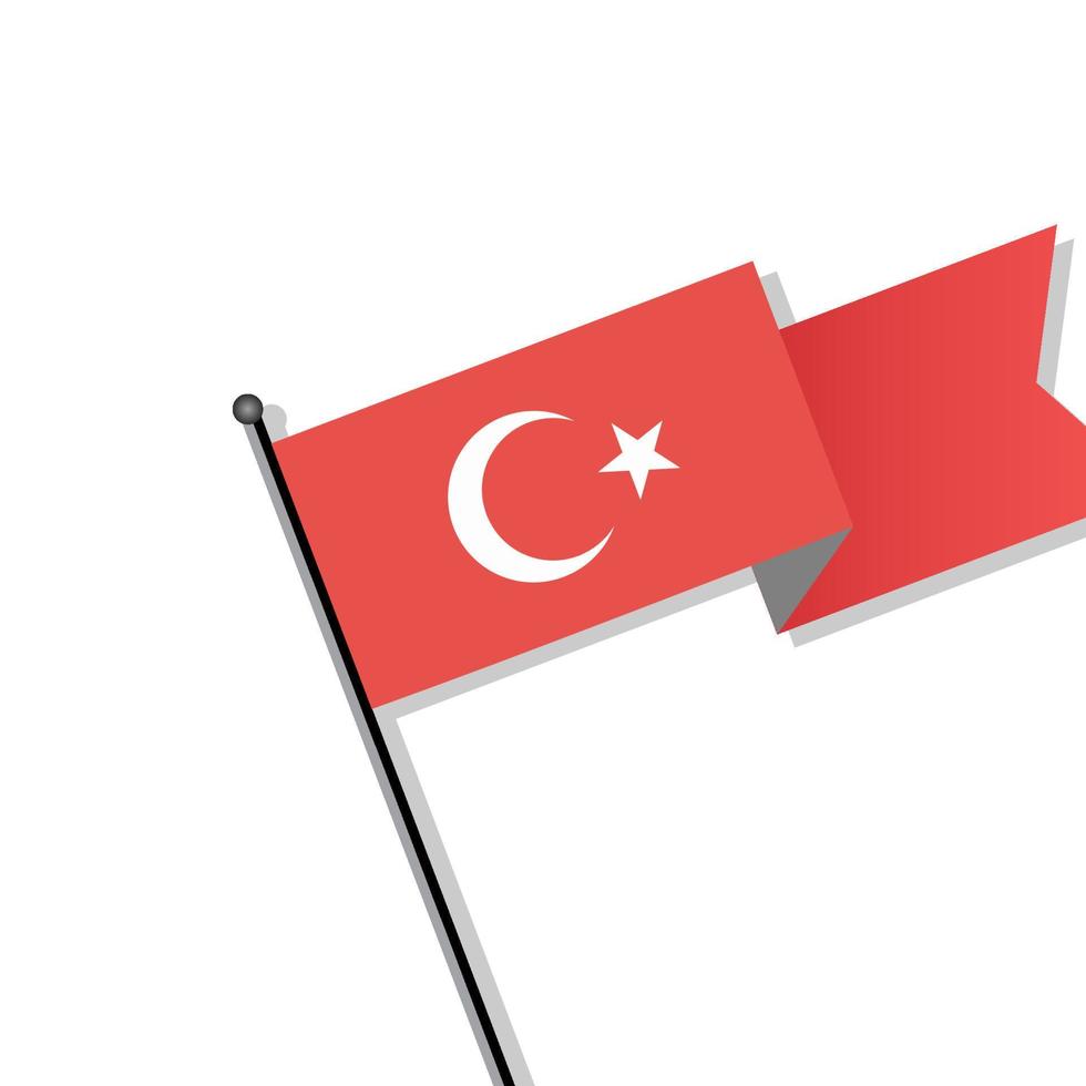 Illustration of Turkey flag Template vector