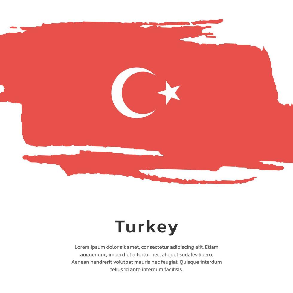 ilustración de plantilla de bandera de turquía vector