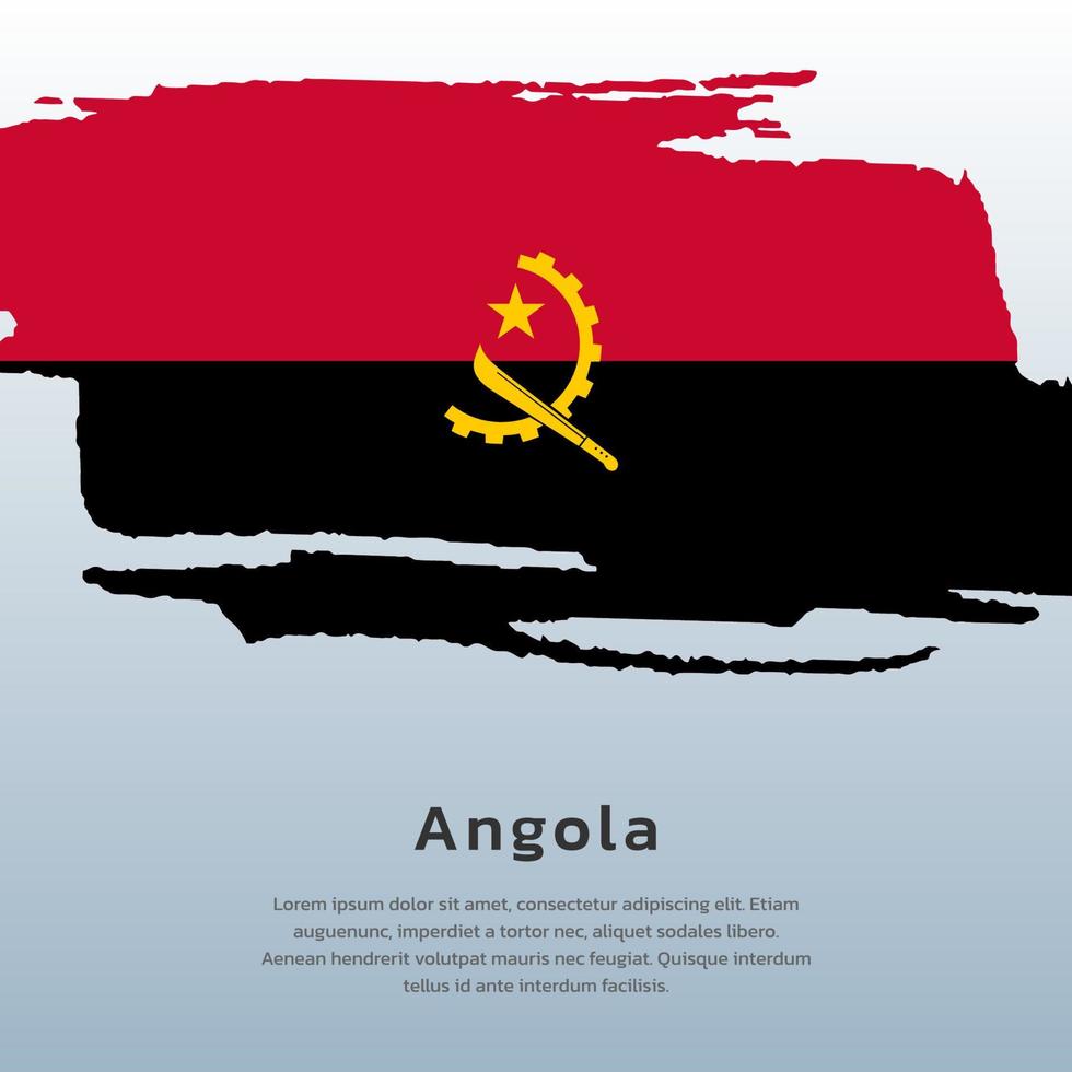 ilustración de la plantilla de la bandera de angola vector