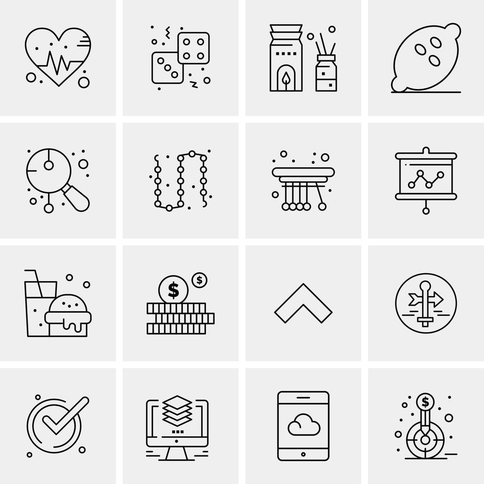 16 iconos de negocios universales vector ilustración de icono creativo para usar en proyectos relacionados con la web y dispositivos móviles