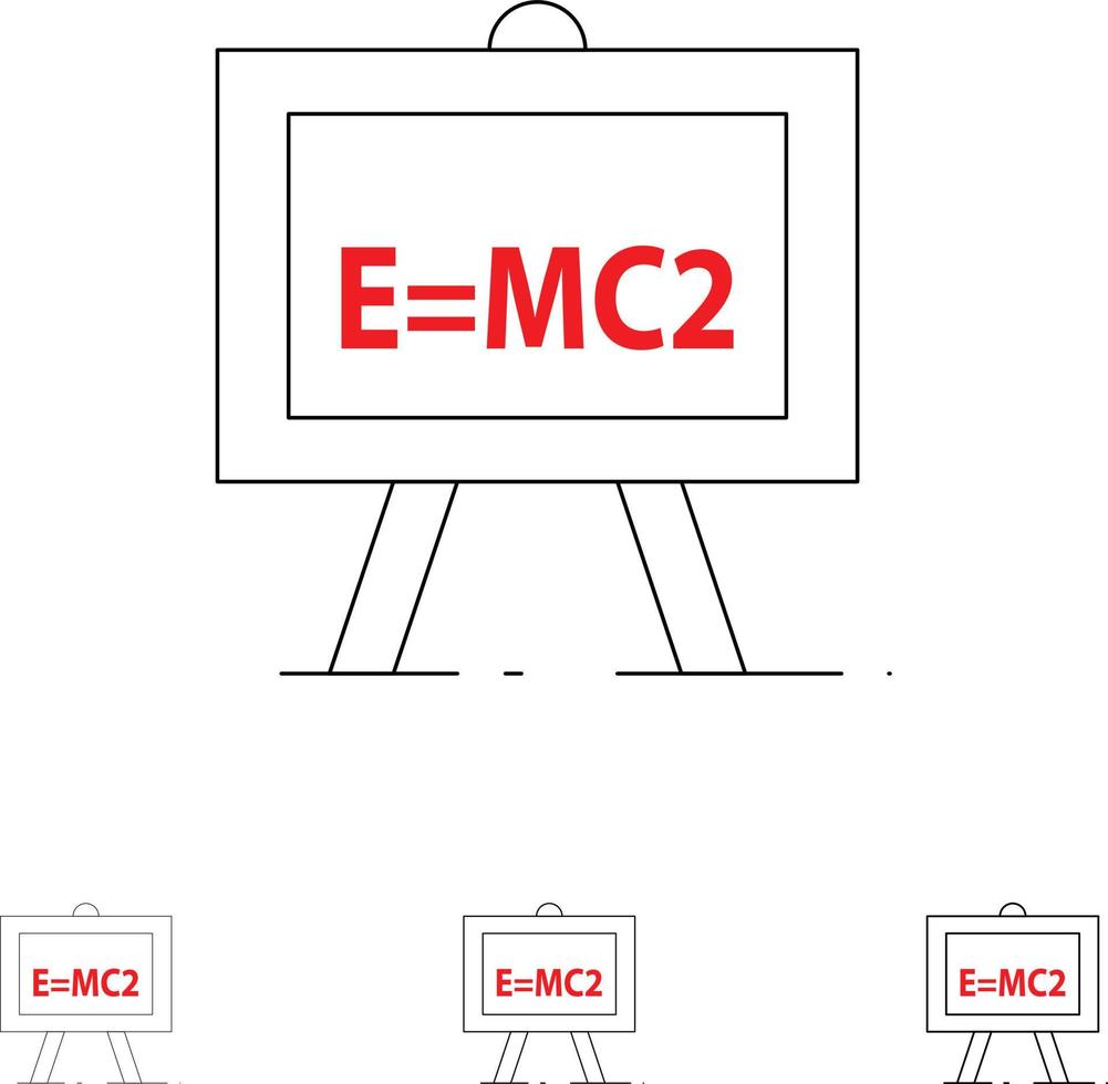 Chemistry Formula Science Science Formula Bold and thin black line icon set vector