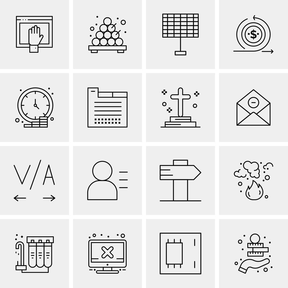 16 iconos universales de negocios vector ilustración de icono creativo para usar en proyectos relacionados con la web y dispositivos móviles