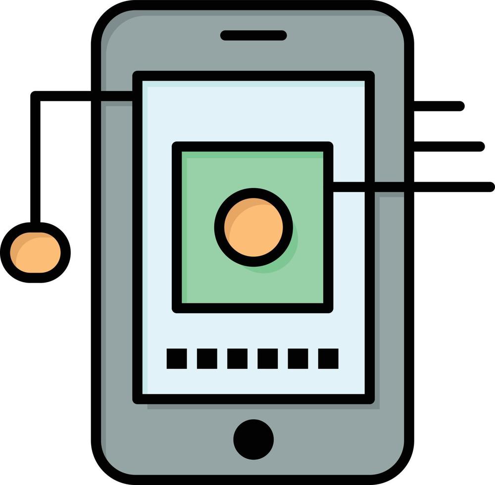 Mobile Cell Hardware Network  Flat Color Icon Vector icon banner Template