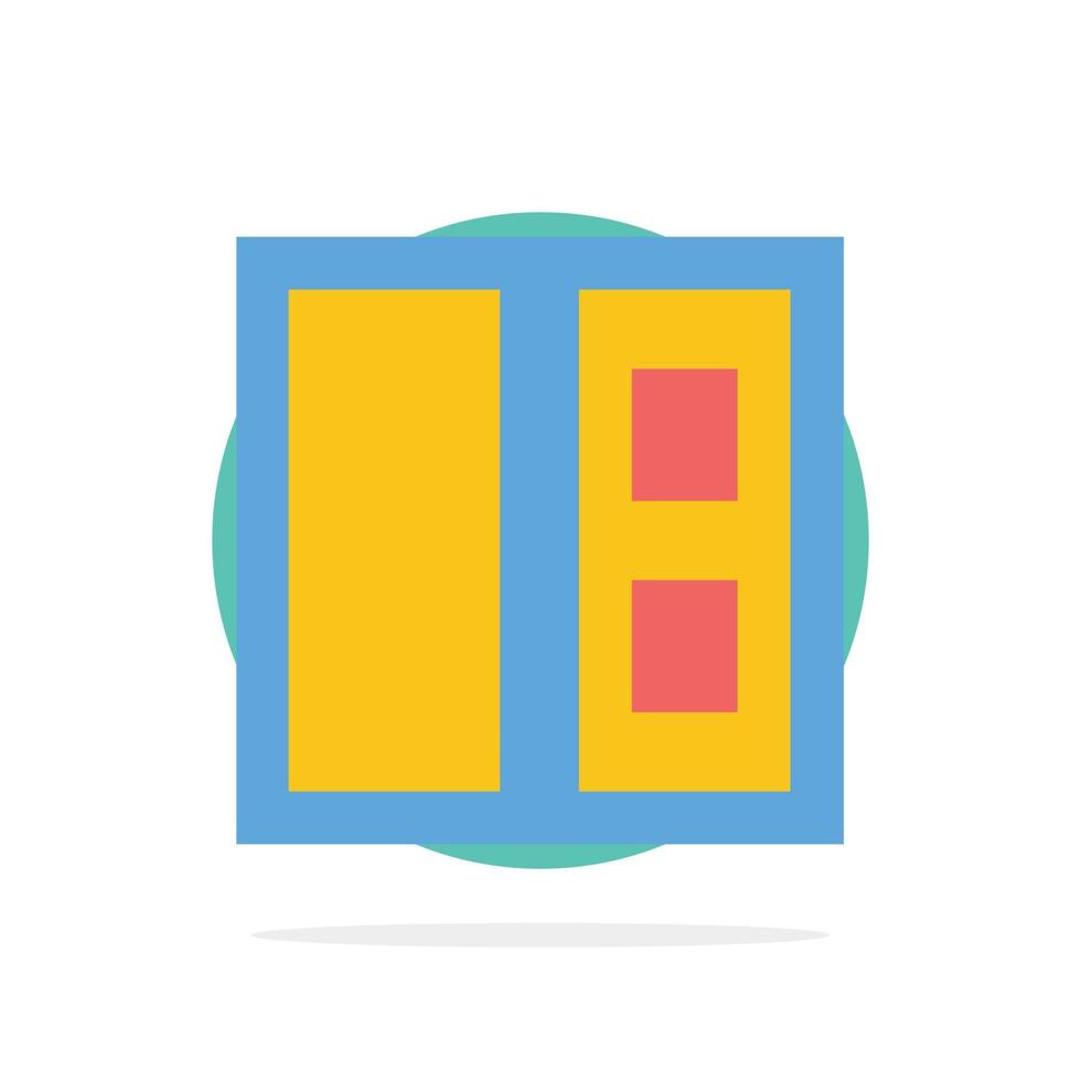 Building House Door Abstract Circle Background Flat color Icon vector