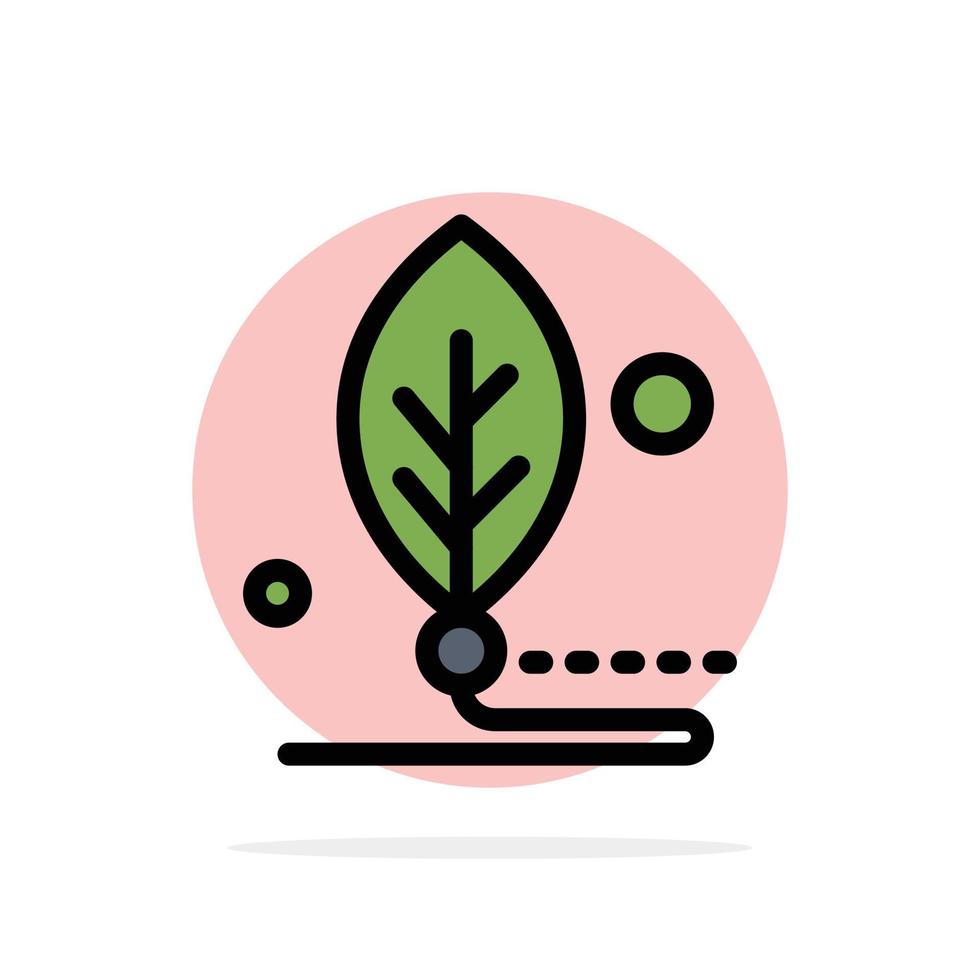 Artificial Biology Digital Leaf Life Abstract Circle Background Flat color Icon vector
